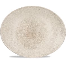Studio Prints Raku Agate Grey Oval Coupe Plate 27x22.9cm