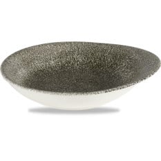 Studio Prints Raku Quartz Black Round Round Dish 16 x 14.5cm