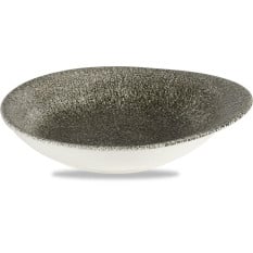 Studio Prints Raku Quartz Black Round Round Dish 18.5 x 16.8cm