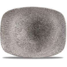 RKBQOBL31 Raku Quartz Black Chefs' Oblong Plate No. 7 26.1x20.2cm
