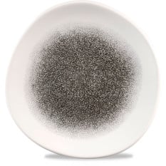 Studio Prints Raku Quartz Black Organic Round Plate 21cm