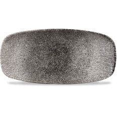 Studio Prints Raku Quartz Black Chefs' Oblong Plate No. 2 26.9x12.7cm