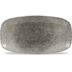 Studio Prints Raku Quartz Black Chefs' Oblong Plate 35.5x18.9cm