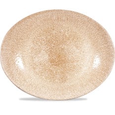 Studio Prints Raku Garnet Orange Oval Coupe Plate 31.7x25.5cm
