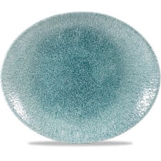 Studio Prints Raku Jade Green Oval Coupe Plate 27x22.9cm
