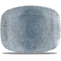 Studio Prints Raku Topaz Blue Oblong Plate 26.1 x 20.2cm
