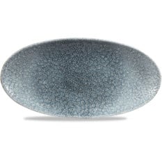 Studio Prints Raku Topaz Blue Oval Chefs Plate 11.8x5.75"