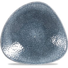 Studio Prints Raku Topaz Blue Triangle Shallow Bowl 8.25x8.25"