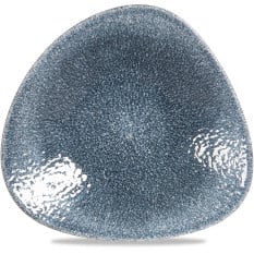 Studio Prints Raku Topaz Blue Triangle Shallow Bowl 10.75x10.5"
