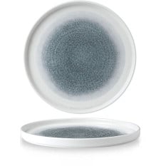 Studio Prints Raku Topaz Blue Walled Plate 10.25 Inch
