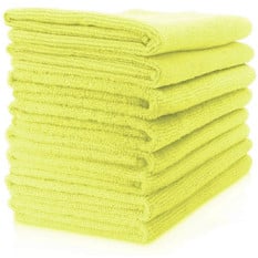 Antibacterial Microfibre Cloths 37cm Yellow (Pack of 10)