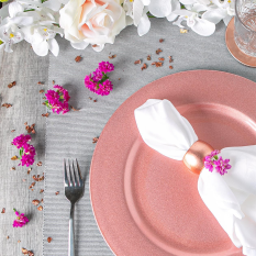 Metallic Napkin Ring 4.5cm Rose Gold (Pack of 6)