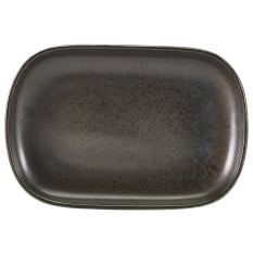 Terra Porcelain Black Rectangular Plate 24 x 16.5cm x 12