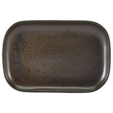 Terra Porcelain Black Rectangular Plate 29 x 19.5cm x 6