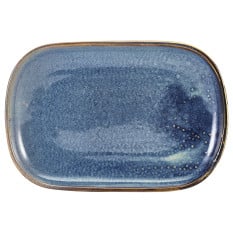 Terra Porcelain Aqua Blue Rectangular Plate 24 x 16.5cm x 12