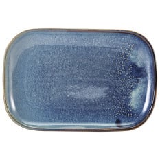 Terra Porcelain Aqua Blue Rectangular Plate 29 x 19.5cm x 6