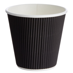 Disposable Paper Cups Ripple Wall Coffee Black 8oz (Pack of 500)