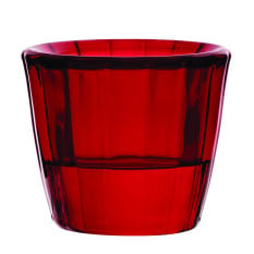 Ribbed Glass Nightlight Tealight Holder Red (Pack of 12)
