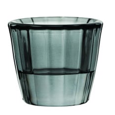 Ribbed Glass Nightlight Tealight Holder Grey (Pack of 12)