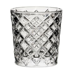 Criss Cross Glass Nightlight Tealight Holder Clear (Pack of 12)