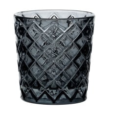 Criss Cross Glass Nightlight Tealight Holder Grey (Pack of 12)