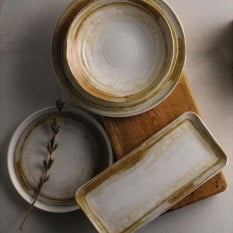 Dudson Finca Sandstone Organic Coupe Platter 34.6 x 15.6cm/13.62 x 6.25" (Pack of 6)