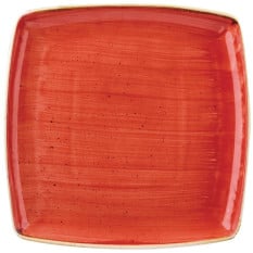 Churchill Stonecast Berry Red Deep Square Plate 26.8 x 26.8cm/10.5 x 10.5" (Pack of 6)"