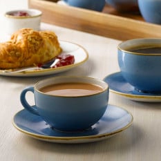 Churchill Stonecast Cornflower Blue Cappuccino Coffee Cup 227ml/8oz (Pack of 12)