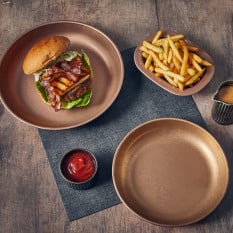 GenWare Copper Vintage Steel Coupe Plate 24cm (Pack of 12)
