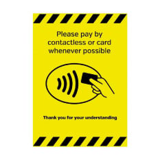 Contactless Card Payments A4 Self Adhesive Vinyl Poster Sticker