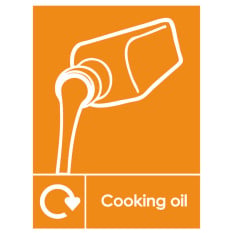 Cooking Oil Recycling Label Vinyl 150 x 200mm