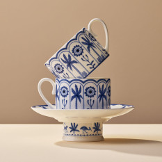 William Edwards Sultan's Garden Blue Coupe Tea Can Cup 6cm/2" 200ml/7oz (Pack of 12)