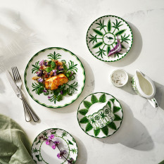 William Edwards Sultan's Garden Green Coupe Plate V1 16.5cm/6.5" (Pack of 12)