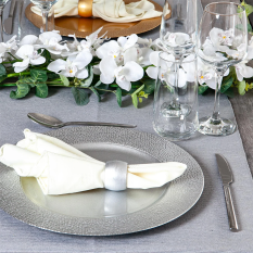 Metallic Napkin Ring 4.5cm Silver (Pack of 6)