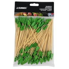 Bamboo Skewers Christmas Tree 12cm (Pack of 100)