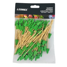 Bamboo Skewers Christmas Tree 9cm (Pack of 100)