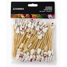 Bamboo Skewers Snow Man 9cm (Pack of 100)