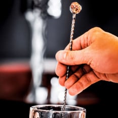 Vintage Bar Spoon With Skull End 40.5cm
