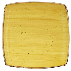 Churchill Stonecast Mustard Yellow Deep Square Plate 26.8 x 26.8cm/10.5 x 10.5" (Pack of 6)"