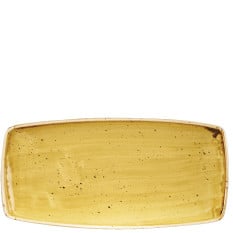 "Churchill Stonecast Mustard Yellow Oblong Plate 18.5 x 35cm/7.3 x 13.75" (Pack of 6)"