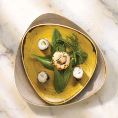 Churchill Stonecast Mustard Yellow Lotus Plate 22.9cm/9" (Pack of 12)