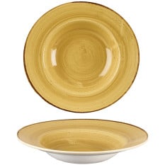 Churchill Stonecast Mustard Yellow Wide Rim Bowl 28cm/11" 468ml/10oz (Pack of 12)