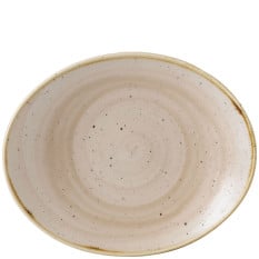 Stonecast Nutmeg Cream Oval Coupe Plate 19.2x16cm