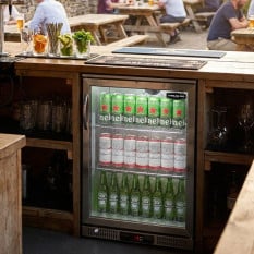 Sterling Pro Outdoor Stainless Steel Back Bar Bottle Cooler Beer Fridge Single Door 134 Litre