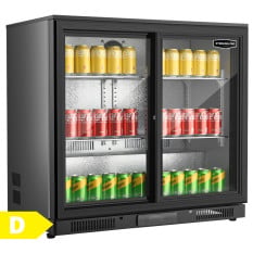Sterling Pro Back Bar Bottle Cooler Beer Fridge Double Sliding Door 228 Litre
