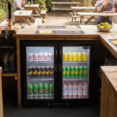 Sterling Pro Outdoor Back Bar Bottle Cooler Beer Fridge Double Door 225 Litre
