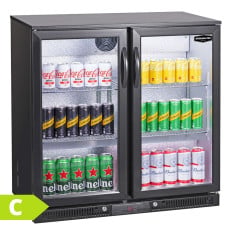 Sterling Pro Outdoor Back Bar Bottle Cooler Beer Fridge Double Door 225 Litre