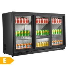 Sterling Pro Back Bar Bottle Cooler Beer Fridge Triple Sliding Door 338 Litre