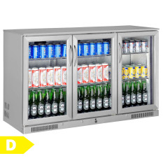 Sterling Pro Stainless Steel Back Bar Bottle Cooler Beer Fridge Triple Hinged Door 338 Litre
