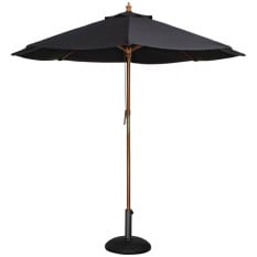 Bolero Round Pulley Parasol Black 2.5m
